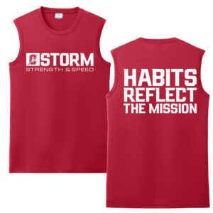 Storm Strength Men Performance Sleeveless Tee-Red