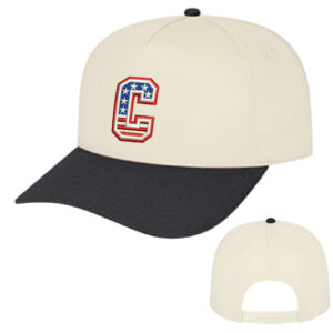 Storm Strength Cap America Hometown 5 Panel Cap-Cream Black