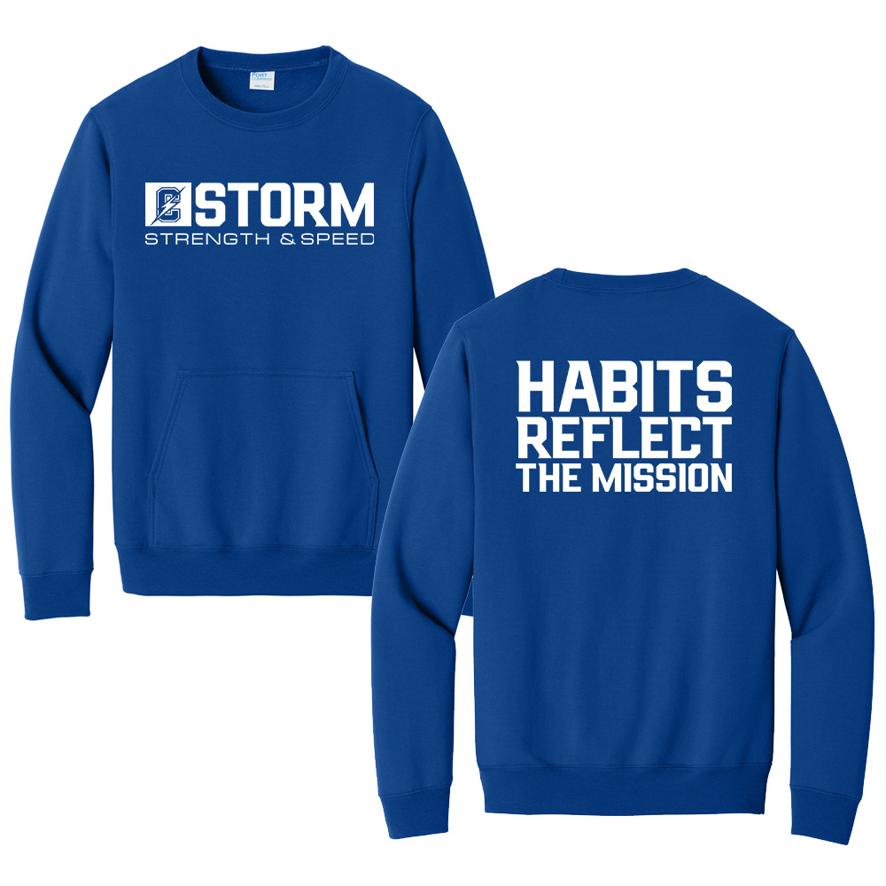 Storm Strength Unisex Core Fleece Crewneck Pocket Sweatshirt-Royal