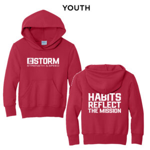 Storm Strength Youth Hooded Sweatshirt-Red