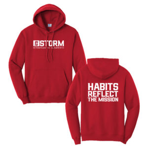 Storm Strength Unisex Fleece Hooded Sweatshirt-Red