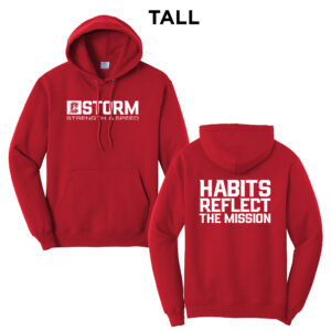 Storm Strength Tall Fleece Hooded Sweatshirt-Red