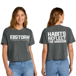 Storm Strength Comfort Colors Women’s Heaveweight Boxy Fit Slightly Cropped T-Shirt-Pepper