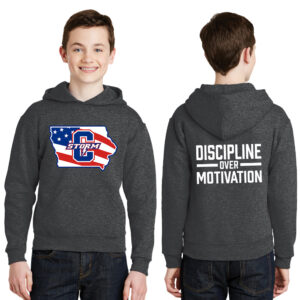 Storm Strength Youth Fleece Hooded Sweatshirt-Black Heather