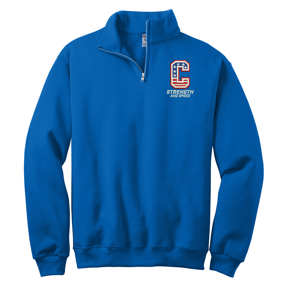 Storm Strength Jerzees NuBlend 1/4 Zip Cadet Collar Sweatshirt-Royal