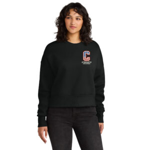 Storm Strength Next Level Apparel Women’s Crop Crew Heavyweight Sweatshirt-Black