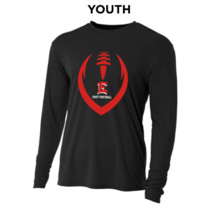 DM East Football Youth Cooling Performance long sleeve Crew Tee-Black