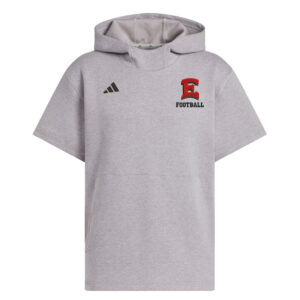 DM East Football Adidas  Dugout NWV Short Sleeve Hoodie- Medium Grey Heather