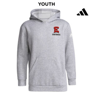 DM East Football Adidas Youth Fleece Hooded Sweatshirt- Medium Grey Heather (YS, YM)