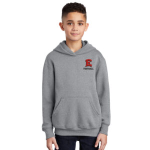DM East Football Youth Hooded Sweatshirt-Athletic Heather (YL, YXL)