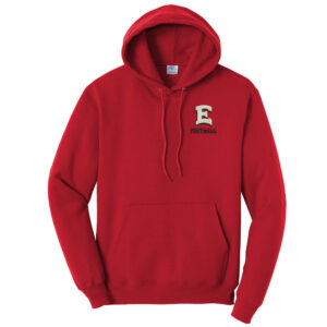 DM East Football Unisex Classic Core weight Cozy Pullover Hooded Sweatshirt-Red