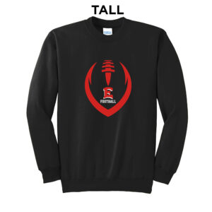 DM East Football Tall Fleece Crewneck Sweatshirt-Black