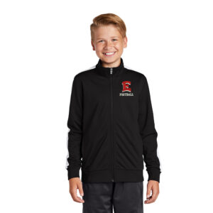 DM East Football Sport-Tek  YOUTH Tricot Track Jacket-Black/White