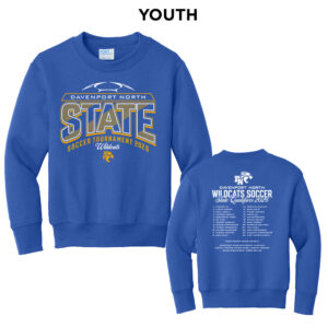 DN State Soccer Youth Fleece Crewneck Sweatshirt-Royal