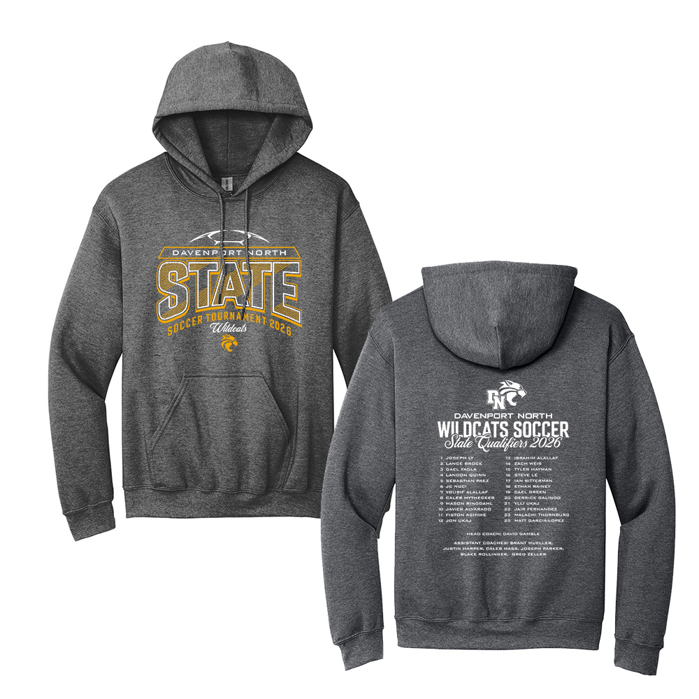 DN State Soccer Unisex Fleece Hooded Sweatshirt-Graphite Heather