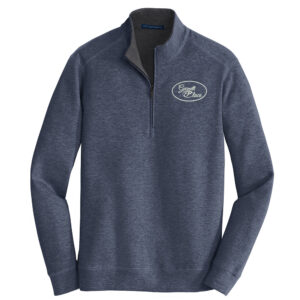 Garnett Place Port Authority Interlock 1/4 Zip Men-Estate Blue Heather/Charcoal Heather
