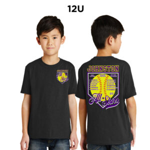 Johnston Youth Short Sleeve Tee-Black 12U