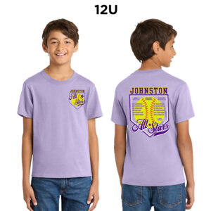 Johnston Youth Cotton Short Sleeve Tee-Lavender 12U