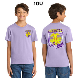 Johnston Youth Cotton Short Sleeve Tee-Lavender 10U