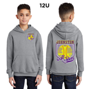 Johnston Youth Fleece Hooded Sweatshirt-Athletic Heather 12U