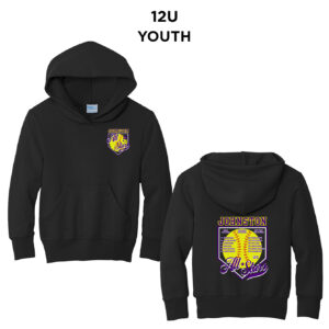 Johnston Youth Fleece Hooded Sweatshirt-Black 12U