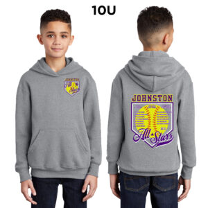 Johnston Youth Fleece Hooded Sweatshirt-Athletic Heather 10U