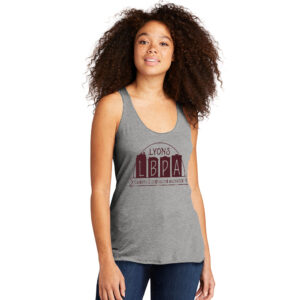 Lyons Business Rah Rah Next level Ladies’ Triblend Racerback Tank-Premium Heather