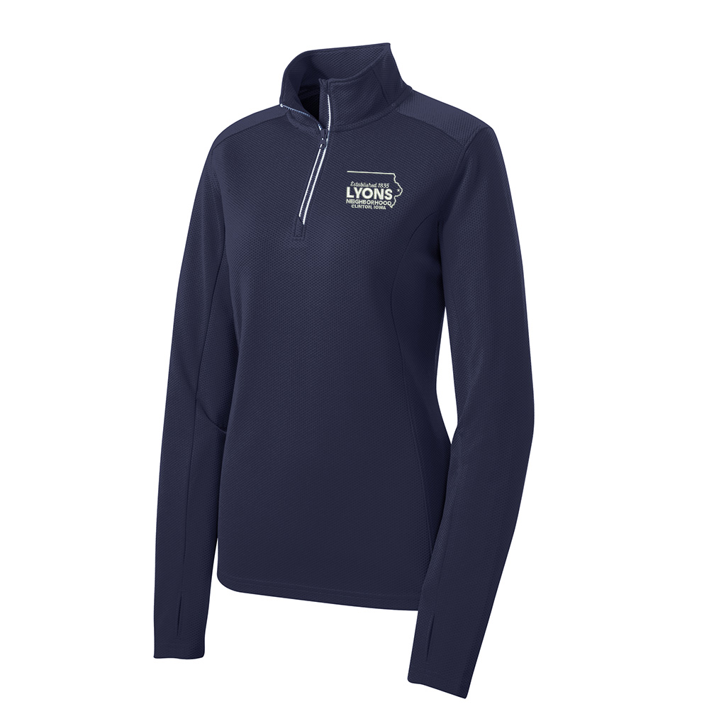 Lyons Business Sport-Tek Ladies Sport-Wick Textured 1/4 Zip Pullover-True Navy