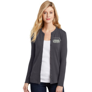 Lyons Business Port Authority Ladies Concept Stretch Button-Front Cardigan-Grey Smoke