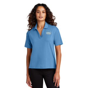 Lyons Business MERCER and METTLE Women’s Stretch Jersey Polo-Parisian Blue Heather