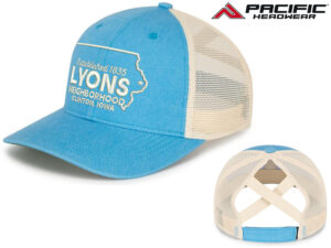 Lyons Business Pacific Ladies Ponytail Cap-Light Blue/Beige