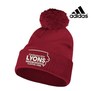 Lyons Business Adidas Solid Cuffed Pom Beanie Stocking Cap – Team Power Red