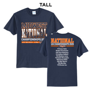 Midwest Sluggers Tall Cotton Short Sleeve Tee-Navy