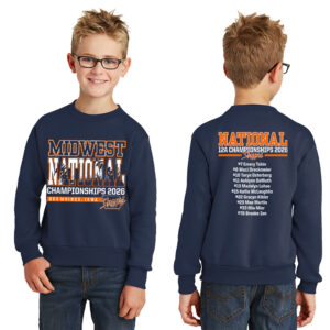 Midwest Sluggers Youth Fleece Crewneck Sweatshirt-Navy