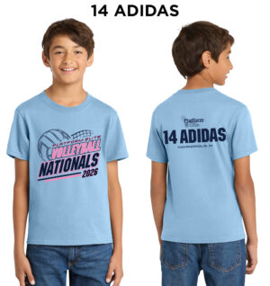 Platform Elite VB Nationals Youth Cotton Short Sleeve Tee-Light Blue 14 ADIDAS