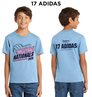 Platform Elite VB Nationals Youth Cotton Short Sleeve Tee-Light Blue 17 ADIDAS