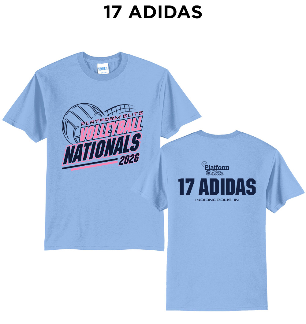 Platform Elite VB Nationals Unisex Short Sleeve Tee-Light Blue 17 ADIDAS