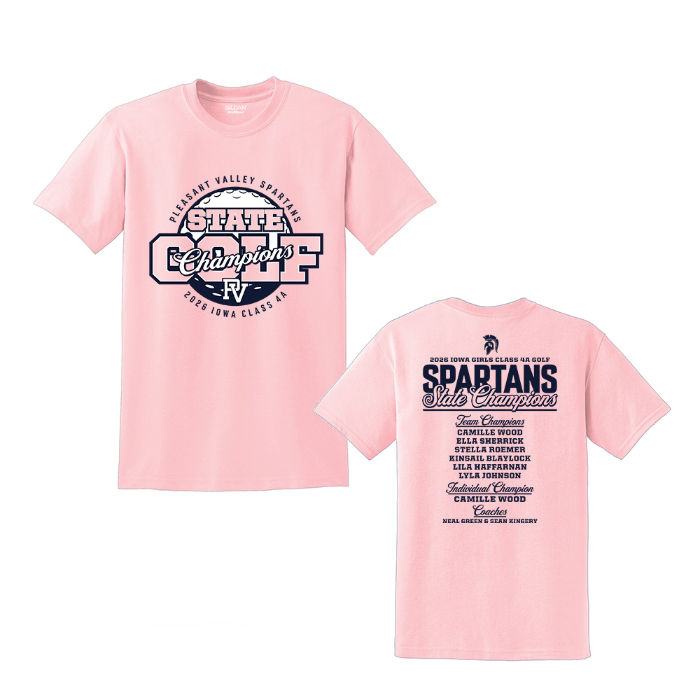 PV Girls Golf State Champs Unisex Short Sleeve Tee-Light Pink
