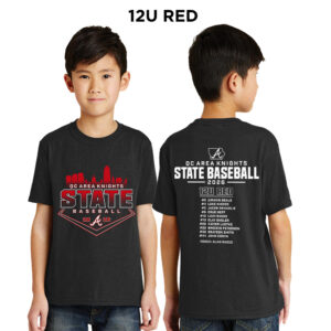 Knights State BB Youth Short Sleeve Tee-Black 12U RED