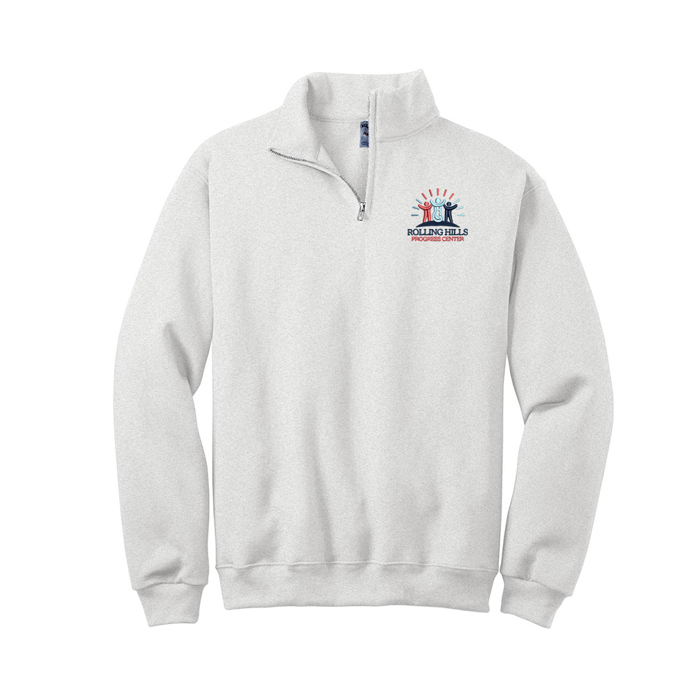 Rolling Hills Jerzees Unisex NuBlend 1/4 Zip Cadet Collar Sweatshirt-Ash