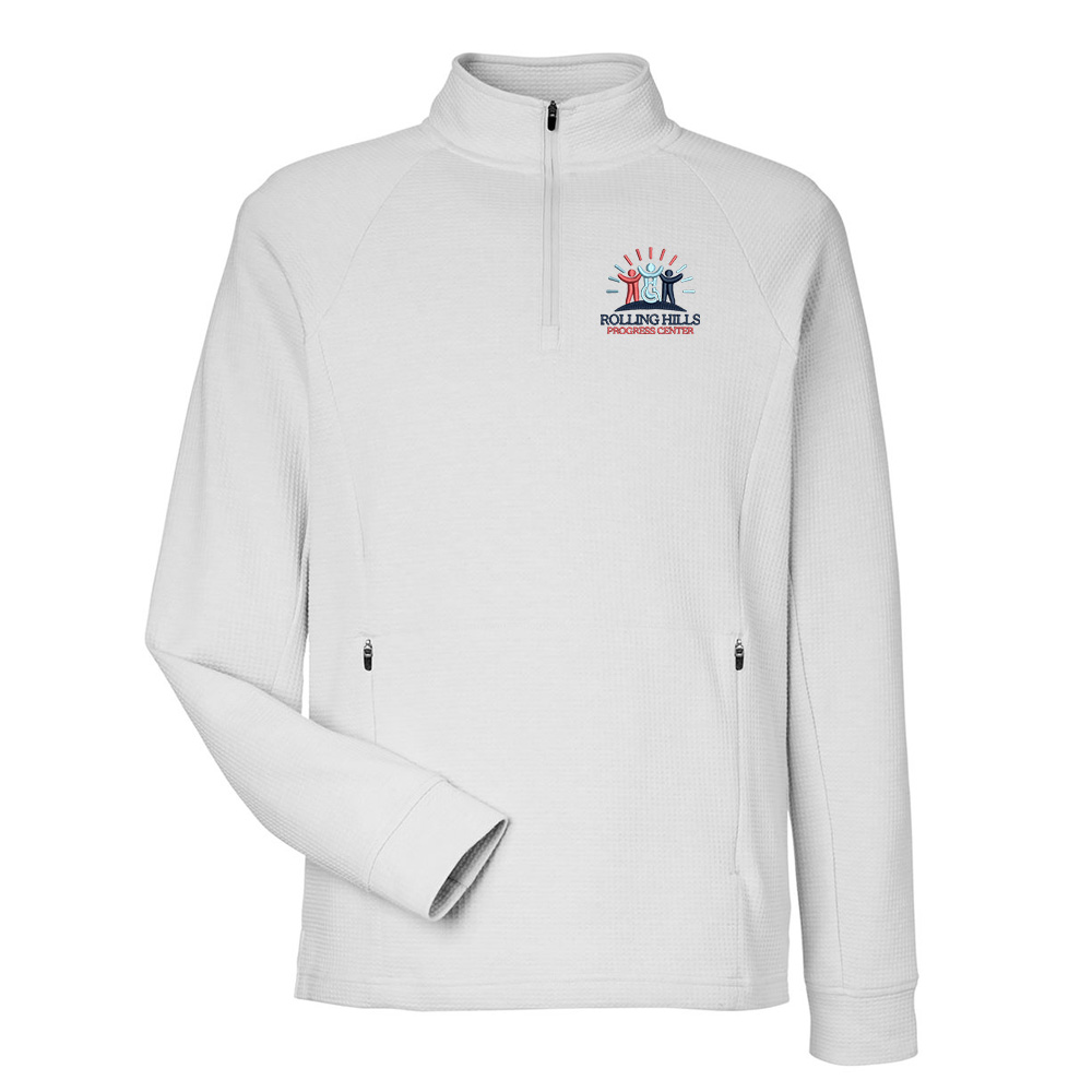Rolling Hills North End Men's Rhythm Waffle Quarter-Zip Pullover-Platinum