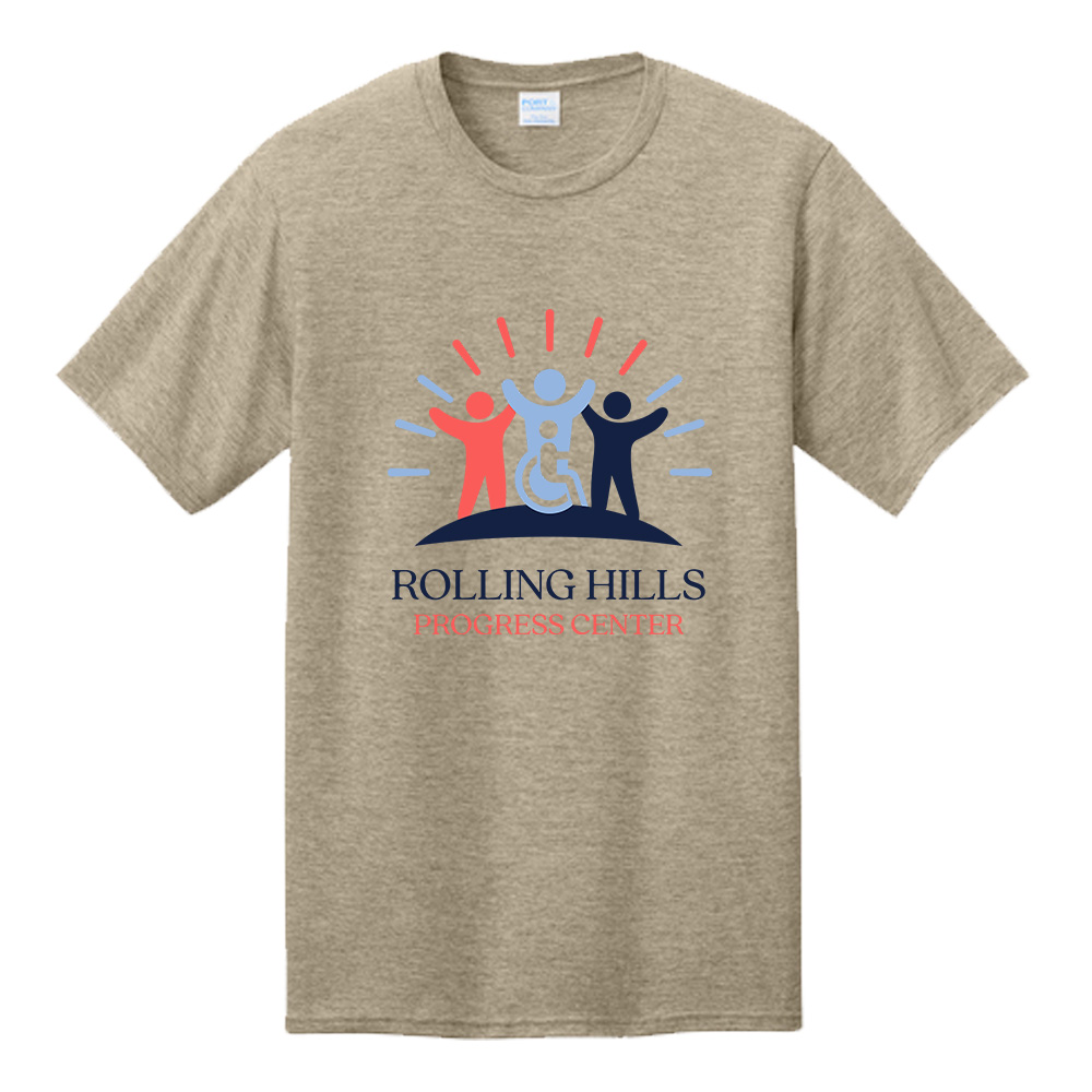 Rolling Hills Unisex CVC Short Sleeve Tee-Desert Tan Heather