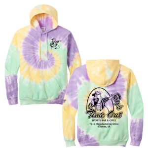 Rays Timeout Unisex Essential Tie-Dye Pullover Hooded Sweatshirt-Mint Rainbow