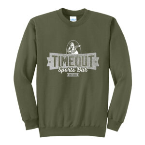 Rays Timeout Unisex Fleece Crewneck Sweatshirt-Olive Drab Green
