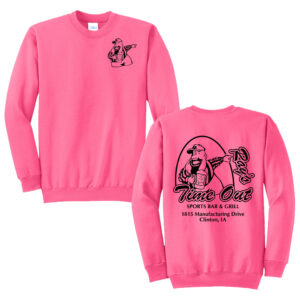 Rays Timeout Unisex Fleece Crewneck Sweatshirt-Neon Pink