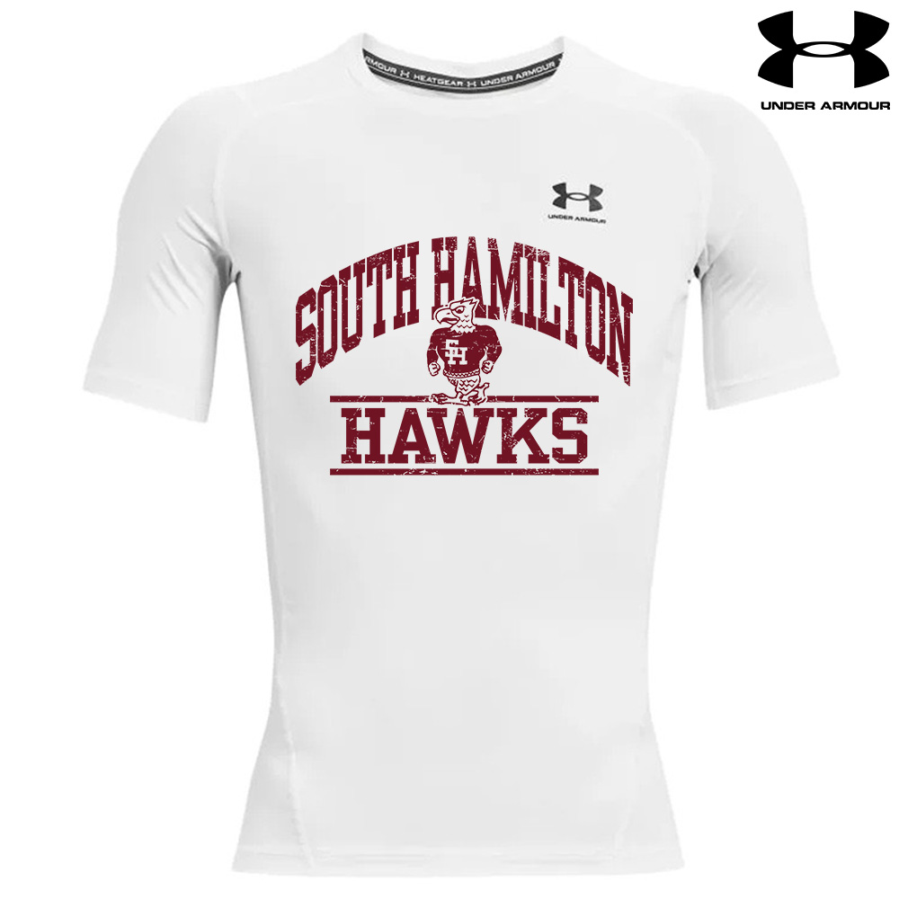 07. South Hamilton Football Under Armour Compression Short Sleeve Tee - White