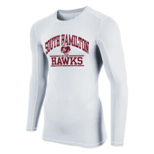 09. South Hamilton Football Compression Long Sleeve Tee – White