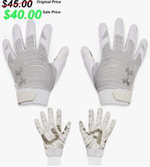 25. Under Armour Blur Football Gloves – White