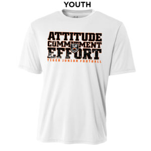 Tiger JR Football YOUTH Cooling Performance Tshirt-White