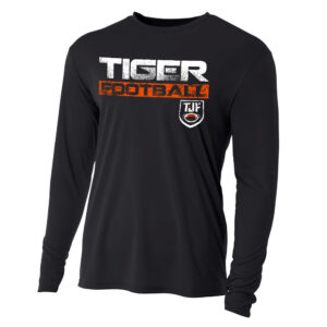 Tiger JR Football Adult Cooling Performance long sleeve Crew Tee-Black